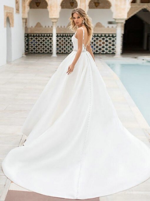 Spaghetti Strap wedding dress 1211-002