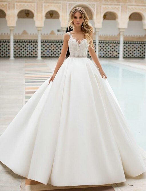 Spaghetti Strap wedding dress 1211-003