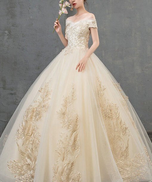 champagne ball gown 1207-001