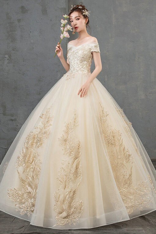 champagne ball gown 1207-001