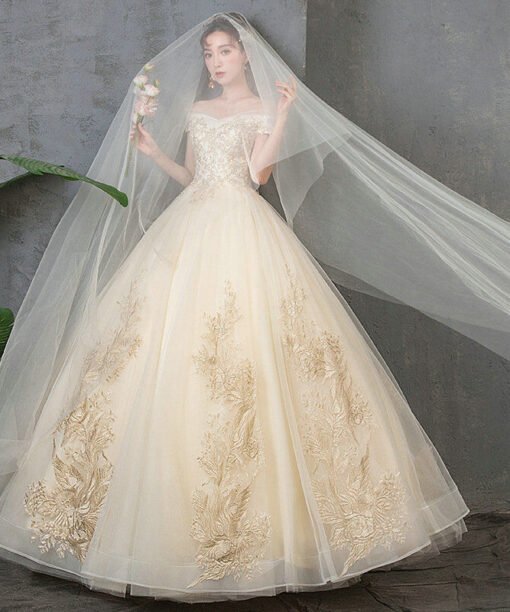 champagne ball gown 1207-003