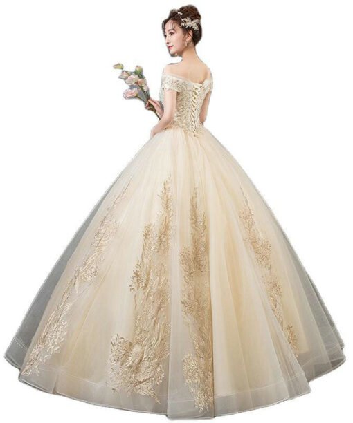 champagne ball gown 1207-004