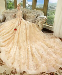 gold bridal dress 1195-004