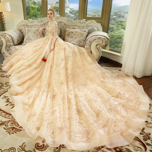 gold bridal dress 1195-004