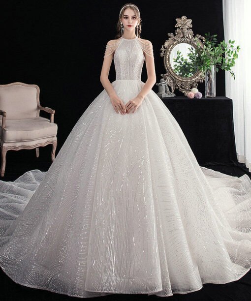 halter ball gown wedding dress 1205-002