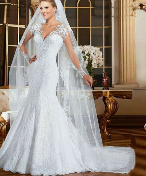 lace mermaid wedding dress 1204-001