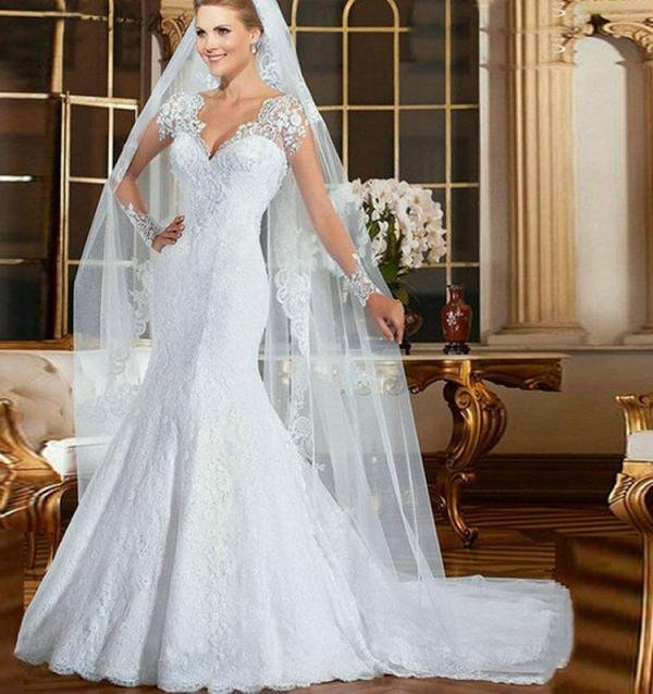 lace mermaid wedding dress 1204-001