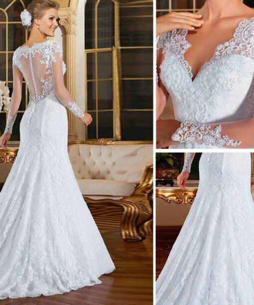 lace mermaid wedding dress 1204-004