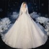 long sleeve ball gown wedding dress 1209-001