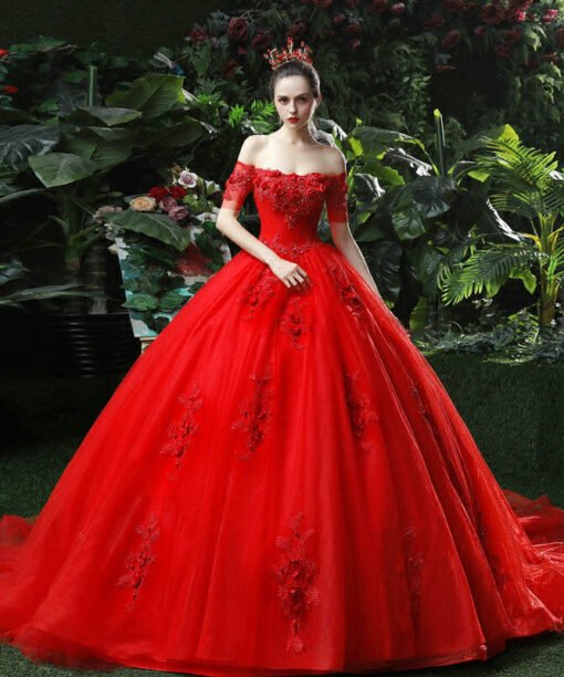 red princess wedding dress 1198-003