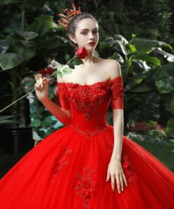 red princess wedding dress 1198-006