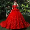 red wedding dress plus size 1199-003