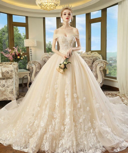 wedding dress with flowers 1197-003