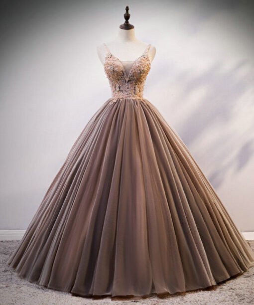 light brown quinceanera dress 1214-003