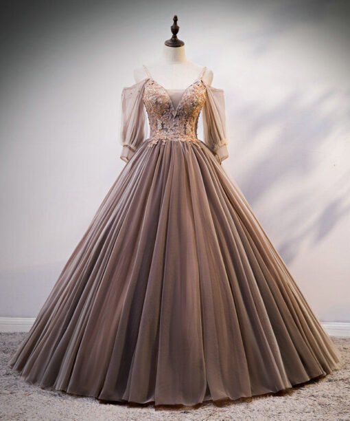 light brown quinceanera dress 1214-006