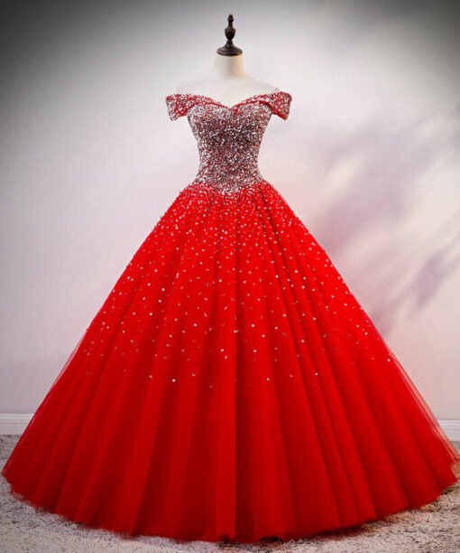 red quinceanera dress 1218-005
