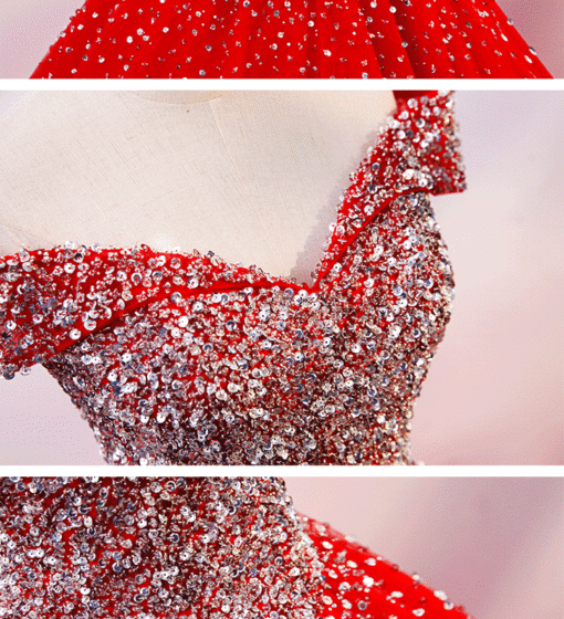 Red Quinceanera Dress Off The Shoulder Ball Gown Birthday Dress - Image 6