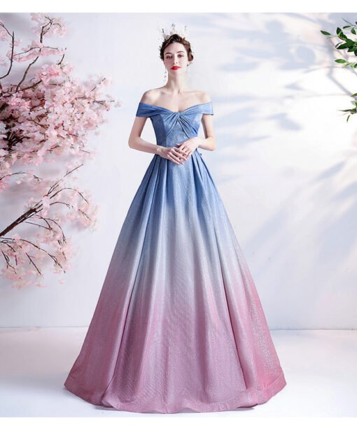 blue and pink prom dress 1226-003