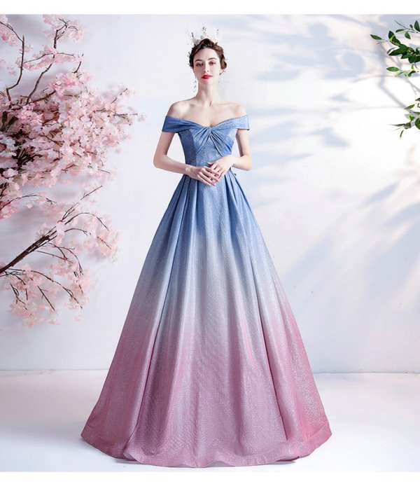blue and pink prom dress 1226-003