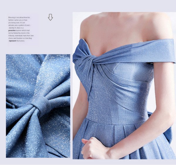 Blue And Pink Prom Dress Off The Shoulder Princess Quinceanera Dress - Image 6