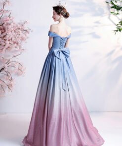 blue and pink prom dress 1226-005