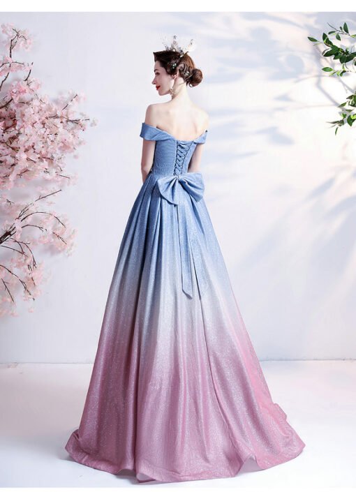 blue and pink prom dress 1226-005