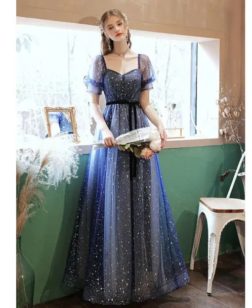 Light Blue Lace Elegant Formal Dress, Blue Prom Dress, Blue Party Dres –  Cutedressy