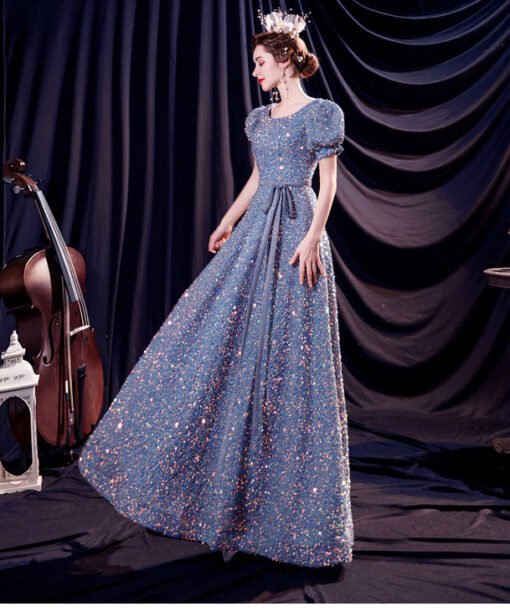 cheap blue prom dress 1224-003