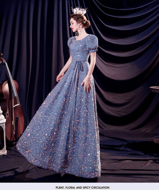 cheap blue prom dress 1224-005