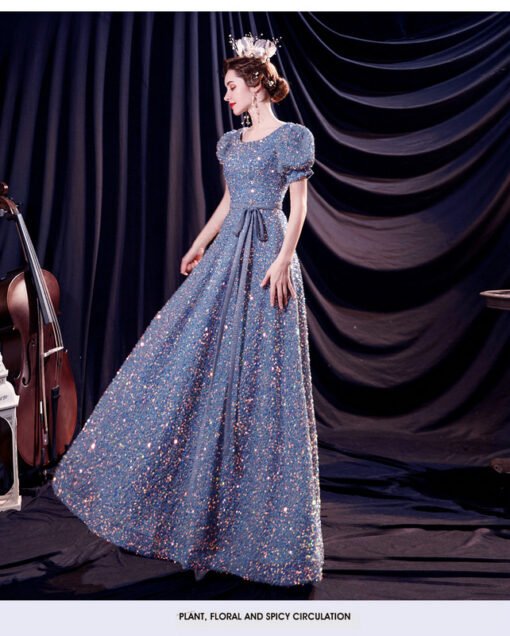 cheap blue prom dress 1224-005