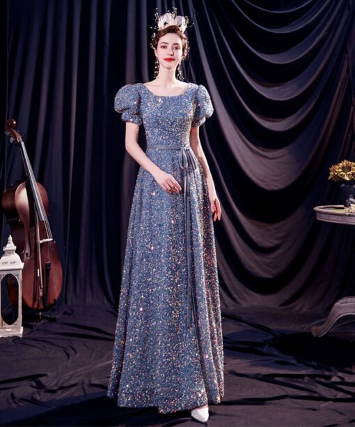 cheap blue prom dress 1224-006