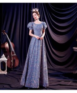 cheap blue prom dress 1224-007