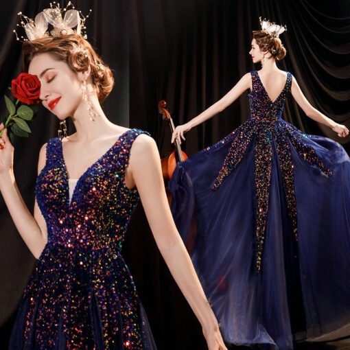 cheap blue prom dress 1233-002