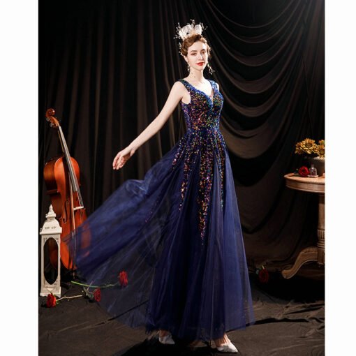 cheap blue prom dress 1233-004