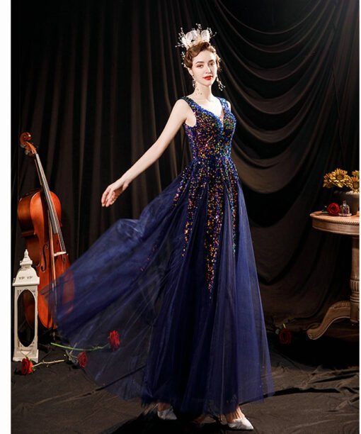 cheap blue prom dress 1233-004