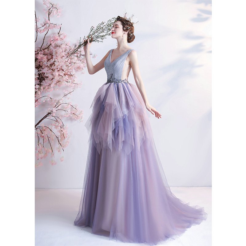 lavender colour gown