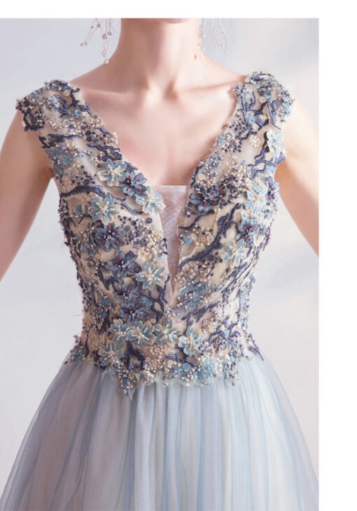 light blue open back prom dress 1229-004