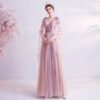 pink a line prom dress 1228-005