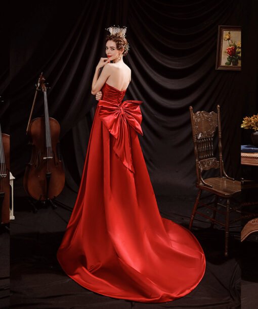 satin red prom dress 1234-003