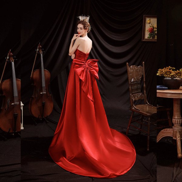 satin red prom dress 1234-003