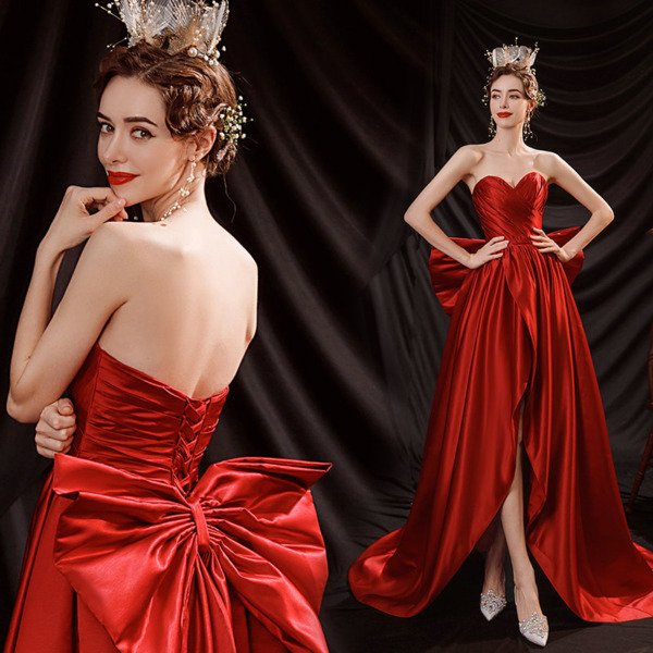 satin red prom dress 1234-004