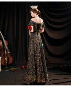 sparkly black dress 1232-002