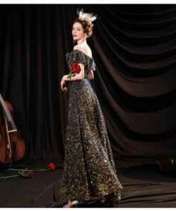 sparkly black dress 1232-004