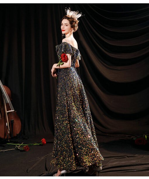 sparkly black dress 1232-004