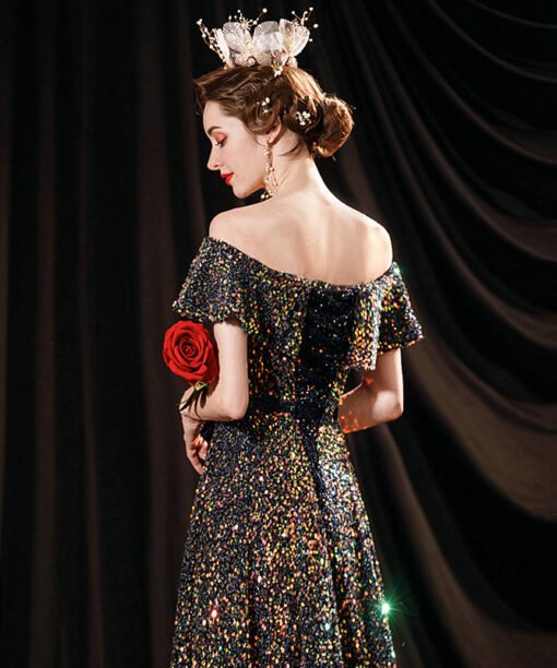 sparkly black dress 1232-007