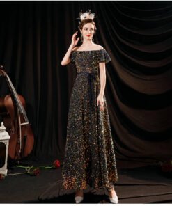 sparkly black dress 1232-008