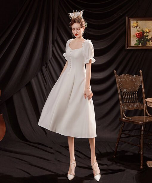 white short cocktail dress 1235-001