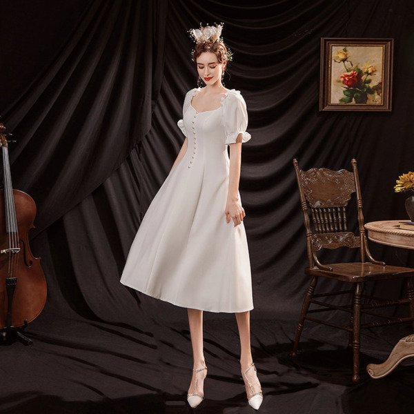 white short cocktail dress 1235-001