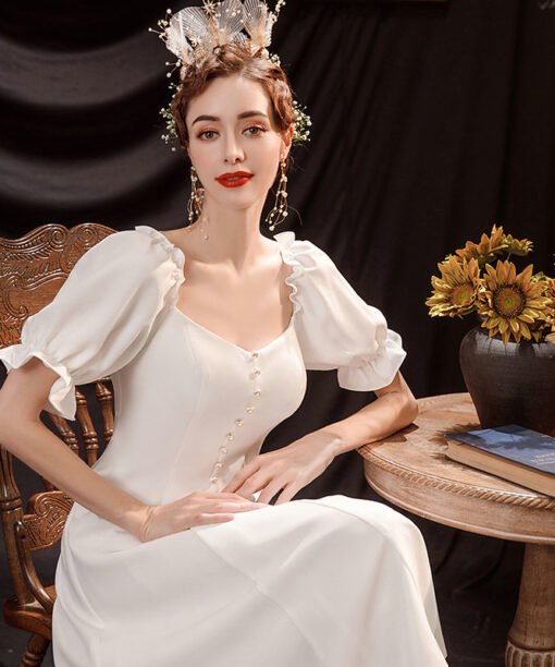 white short cocktail dress 1235-003