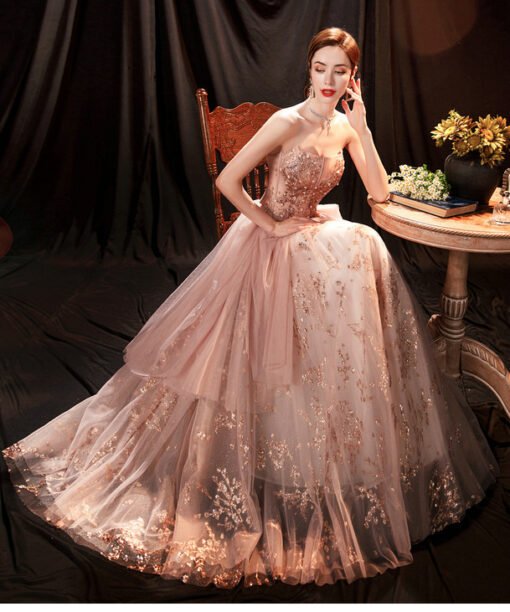 blush pink prom dress 1244-009